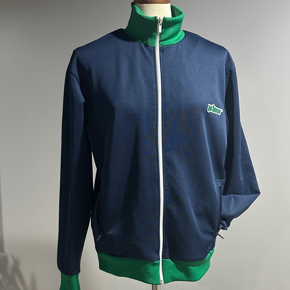 Zara Navy and Green Zip-Up jacket